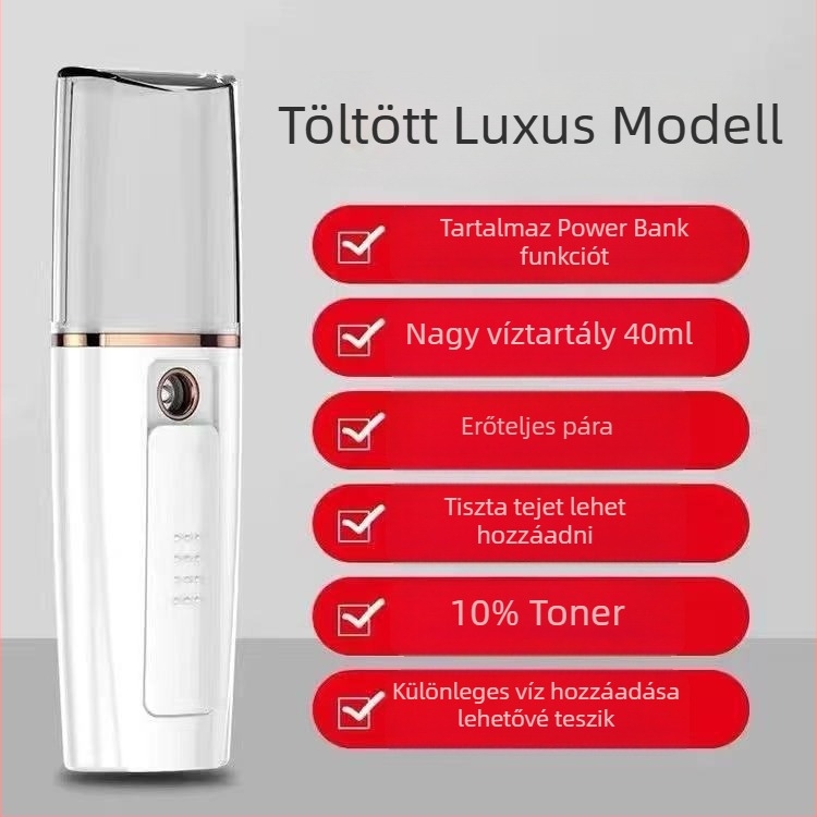 Arc hidratáló permetező készülék, hordozható, újratölthető szépség eszköz, Modell 008, hideg permet, legfeljebb 10 s