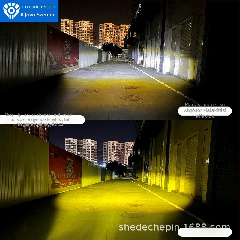 F150 motorkerékpár LED reflektor, 60W, 12-36V, 15-20A, alumínium ötvözetes ház, 5 éves élettartam