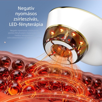Arcfiatalító és feszesítő masszírozó negatív nyomású zsírégető és mikroáramú készülék, hordozható, beépített 800–1000 mAh akkumulátor, IPX-3 vízálló