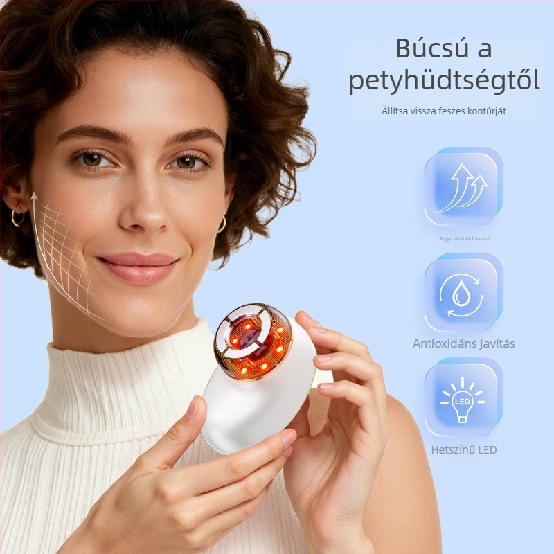 Arcfiatalító és feszesítő masszírozó negatív nyomású zsírégető és mikroáramú készülék, hordozható, beépített 800–1000 mAh akkumulátor, IPX-3 vízálló