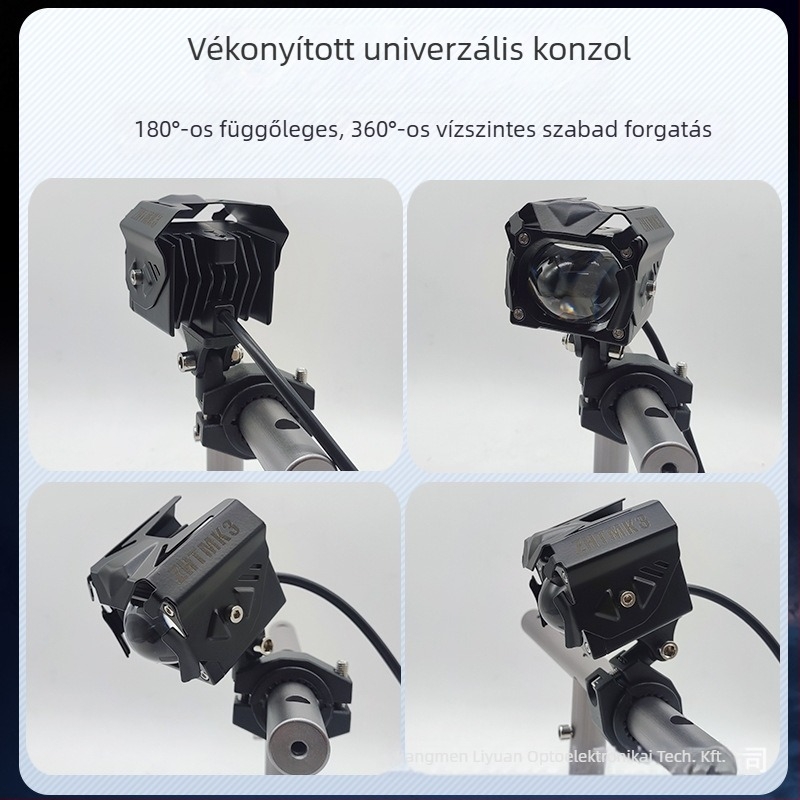 Motorkerékpár LED spot fény univerzális lencsével, 12-36V, 60W (pár), alumíniumötvözet + PC, fedéllel, MK3