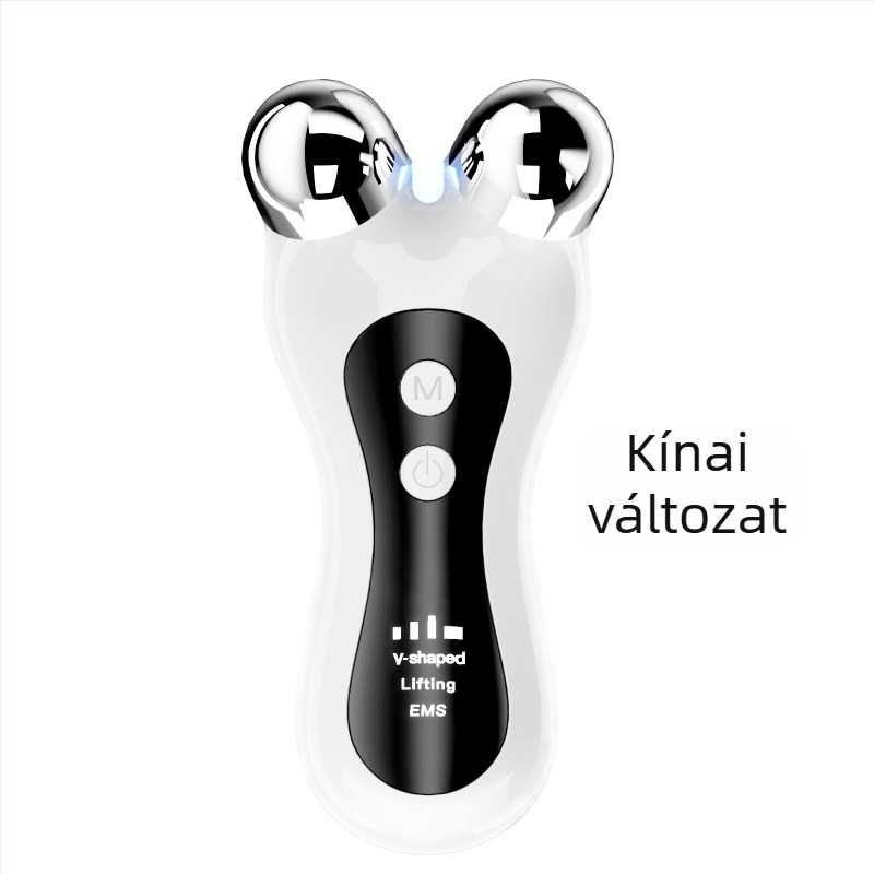 EMS mikroáramú arcfroller háztartási használatra, V-arc dizájn, hordozható, beépített 300-500 mAh akkumulátor, ajándékdobozos csomagolás, vibrációs masszázs