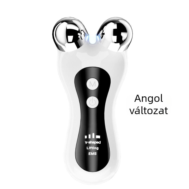 EMS mikroáramú arcfroller háztartási használatra, V-arc dizájn, hordozható, beépített 300-500 mAh akkumulátor, ajándékdobozos csomagolás, vibrációs masszázs