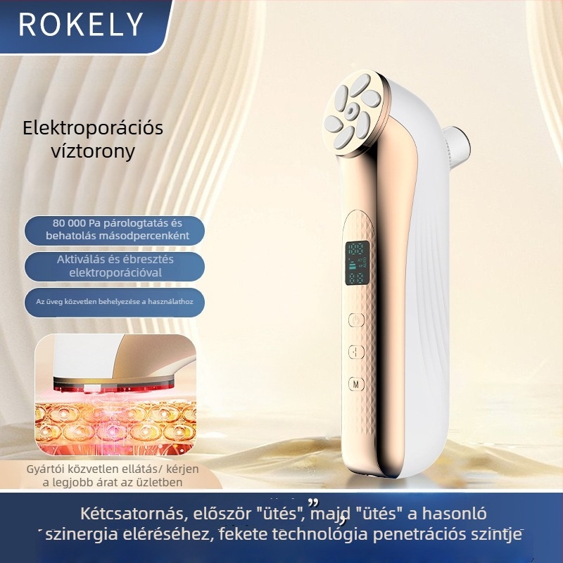 Arcápoló EMS készülék mikroáram, elektroporáció, LED foton megújulás, hordozható, beépített 500–800 mAh akkumulátor, IPX7 vízálló