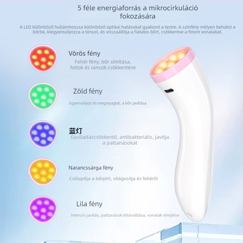M2 Akne kezelésére szolgáló eszköz – hordozható kivitel, beépített 300–500 mAh akkumulátor, ABS ház, IPX1 vízálló