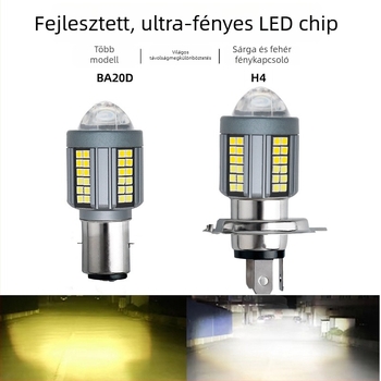 LED motorkerékpár fényszóró lencsés H4/Ba20d – alumínium, 25W, 12–80V, 5000 lm, IP67