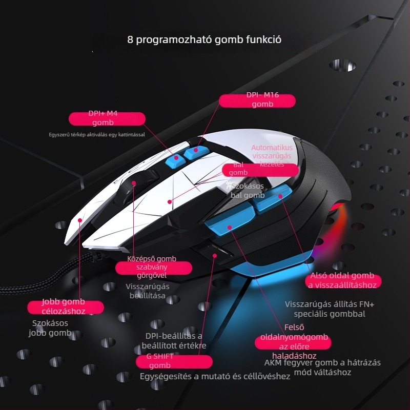 G502 Vezeték nélküli három módú egér | 4000 DPI, 7 gomb, USB interfész, 2.4GHz/Bluetooth, 10 m hatótáv