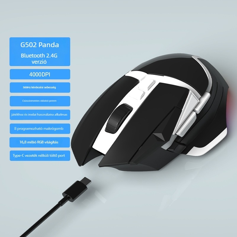 G502 Vezeték nélküli három módú egér | 4000 DPI, 7 gomb, USB interfész, 2.4GHz/Bluetooth, 10 m hatótáv