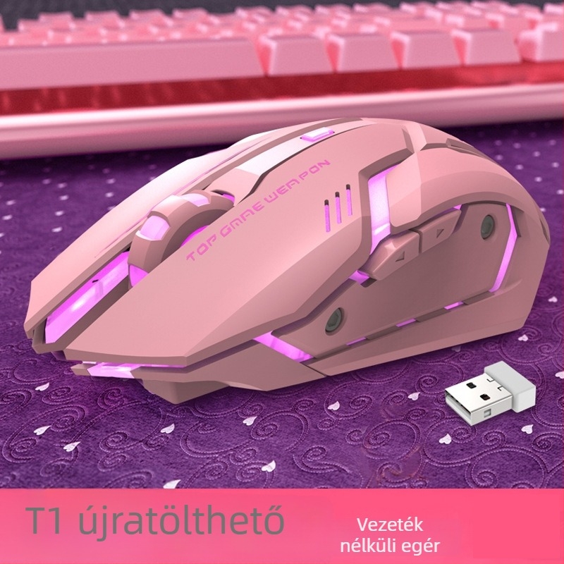 Vezeték nélküli gaming egér 1600 DPI, 6 gomb, USB interfész, 2,4 GHz-es vezeték nélküli kapcsolat, állítható DPI 3 szintig