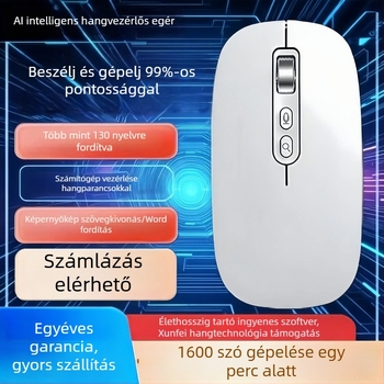 Optikai vezeték nélküli egér Bluetooth/2.4G kettős móddal, 1600 DPI, 5 gomb, ergonomikus, kompatibil laptophoz, beépített újratölthető akkumulátor