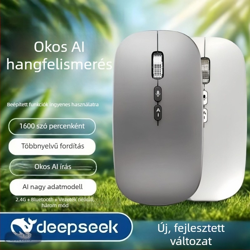 Optikai vezeték nélküli egér Bluetooth/2.4G kettős móddal, 1600 DPI, 5 gomb, ergonomikus, kompatibil laptophoz, beépített újratölthető akkumulátor