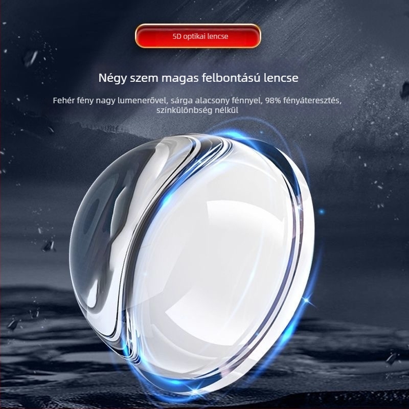 Motorkerékpár LED spotlámpa többszöges lencsével, ház repülőgépipari alumínium, 4x3570 LED-ek, 60W, 9-80V, 3000 lm