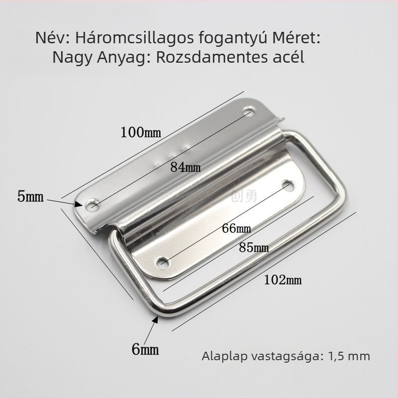 Rozsdamentes acél fogantyú szekrényhez/dobozhoz, gyűrűvel, hegesztés, modern minimál stílus, modell 20180614