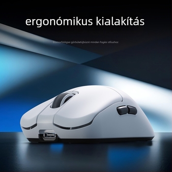 Optikai vezeték nélküli gaming egér három kapcsolódási móddal: 2.4G, Bluetooth és kábelről töltés; 26000 DPI, 6 gomb, tömeg 40 g