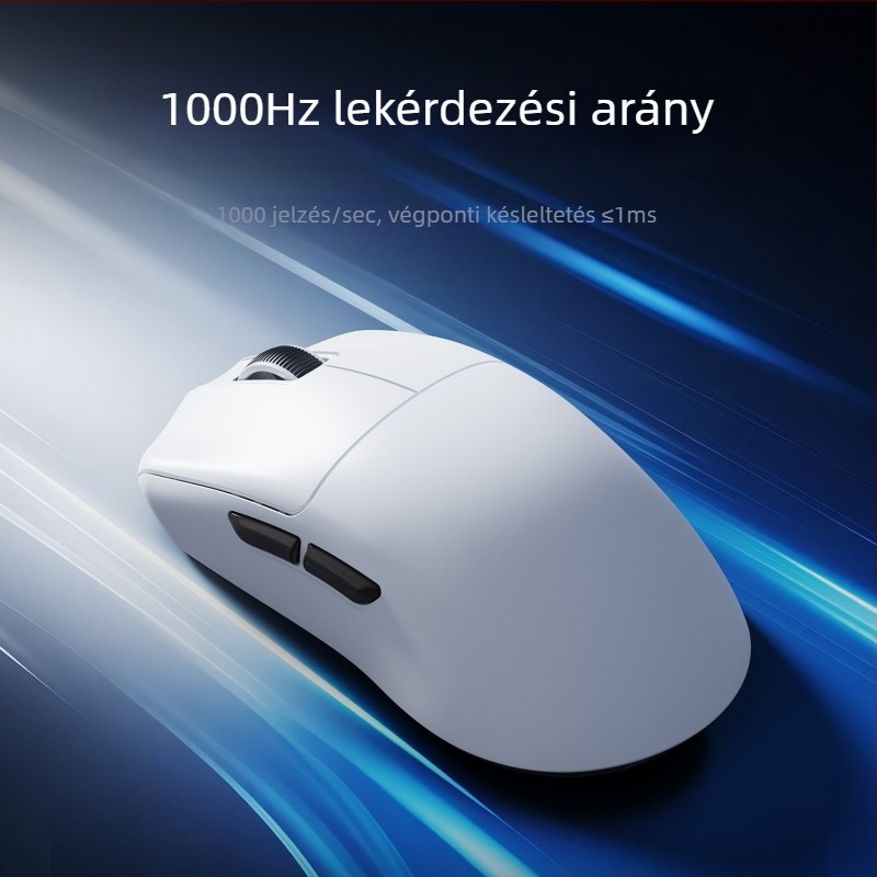 Optikai vezeték nélküli gaming egér három kapcsolódási móddal: 2.4G, Bluetooth és kábelről töltés; 26000 DPI, 6 gomb, tömeg 40 g