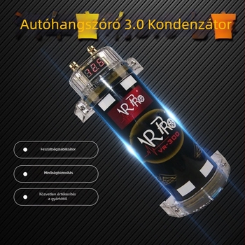 Autó audio kondenzátor, 3F (3 farad), alkalmas autó erősítőhöz, súlya 1,3 kg