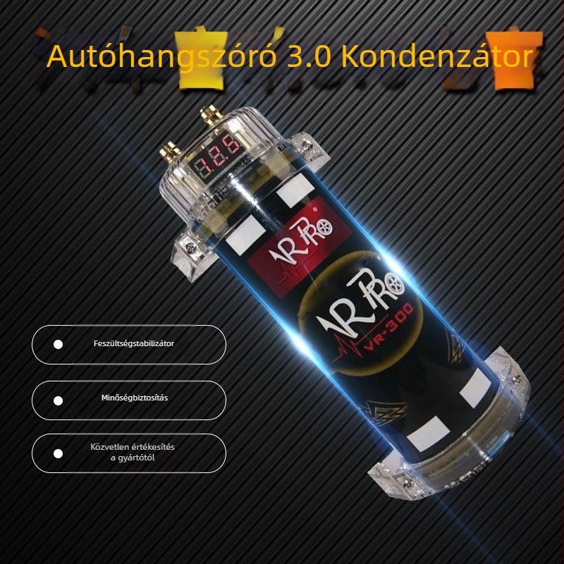 Autó audio kondenzátor, 3F (3 farad), alkalmas autó erősítőhöz, súlya 1,3 kg