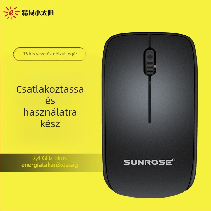 Optikai USB egér, 1000dpi, állítható 5 fokozat, ergonómiai kialakítás, modell Jingsheng Little Sun T6