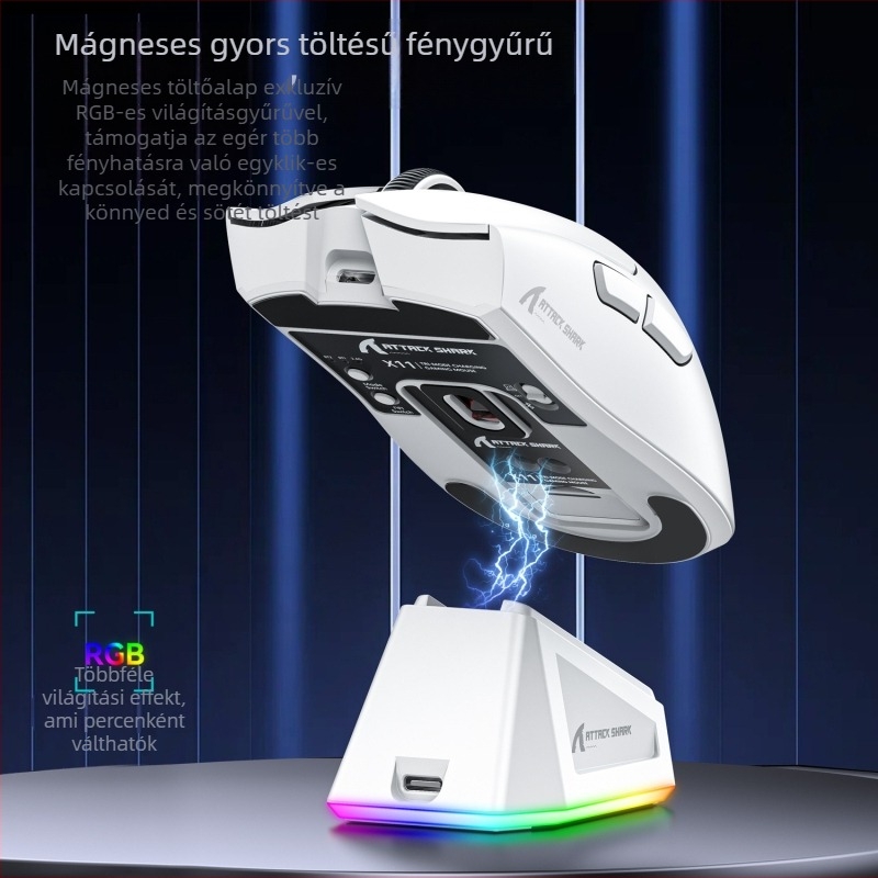 X11 vezeték nélküli gamer egér, 2 gomb, ergonómikus kialakítás, Plug-and-Play