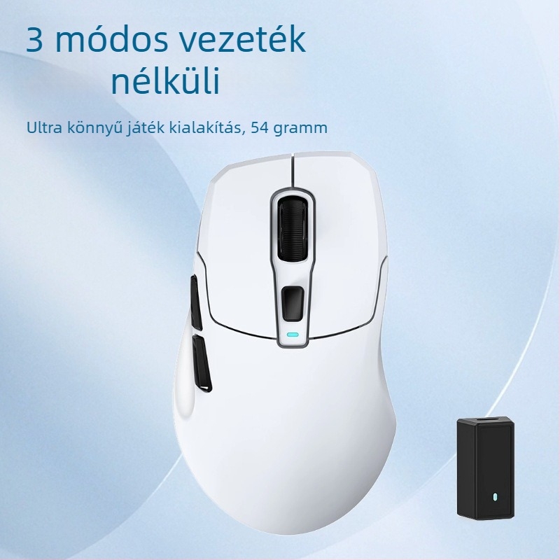 Optikai gamer egér, ergonikus kialakítás, 26000 DPI, 2,4 GHz vezeték nélküli, USB interfész