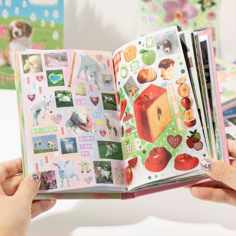 Dreamcore-stílusú matricás könyv DIY dekorációhoz és kollázshoz – telefon tokokra és naplókhoz