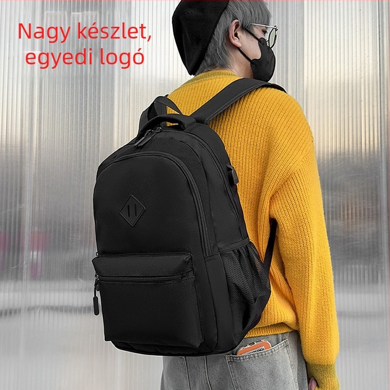 Szabadidős hátizsák, uniszex, nagy kapacitású, Oxford anyag, ívelt vállpántok, csíkos mintázat (térfogat 36-55 L)