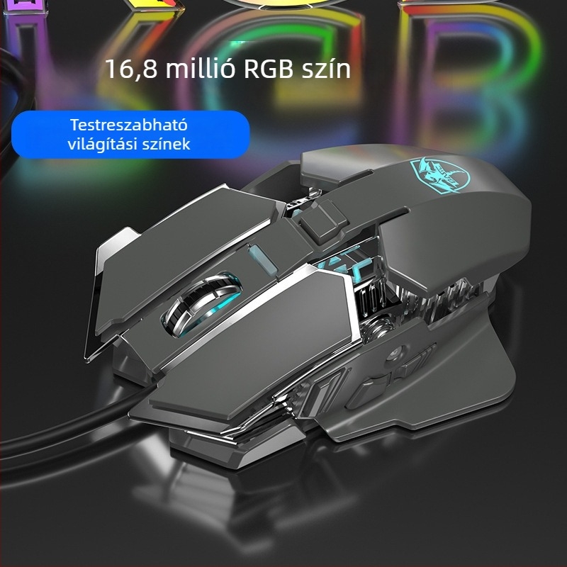 Optikai USB egér, vezetékes és 2,4G vezeték nélküli kapcsolattal, 2400dpi, 6 gomb