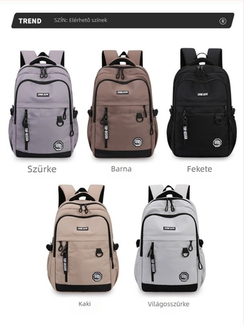 Uniszex hátizsák 20-35 L, vízlepergető poliészter, 16 hüvelykes laptophoz