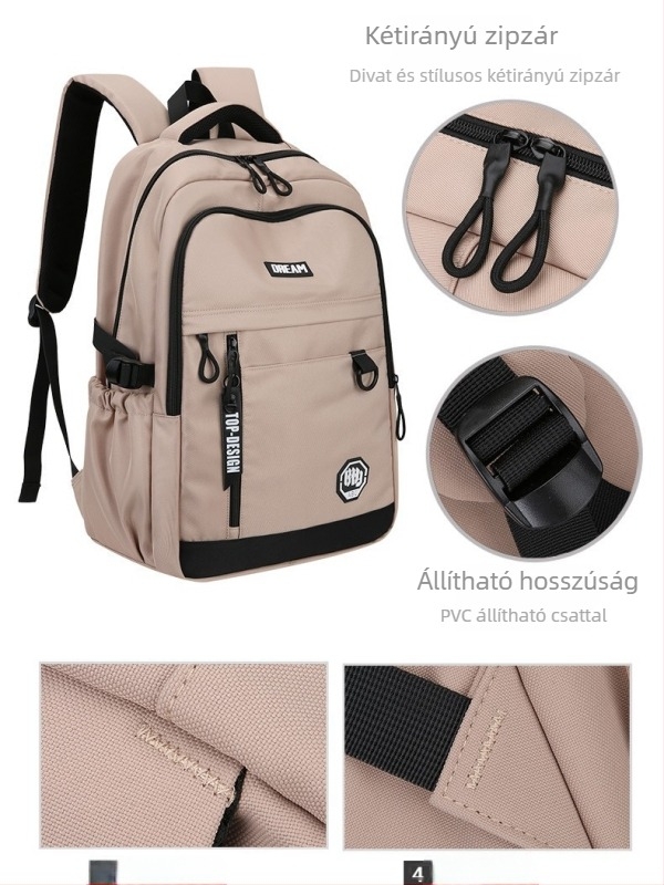 Uniszex hátizsák 20-35 L, vízlepergető poliészter, 16 hüvelykes laptophoz