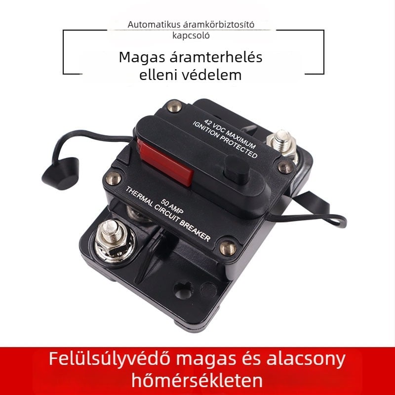 Autó Audió Biztosíték Tartó Kapcsoló, magas áramú, univerzális, 12-48V, 10W, cinkötvözet