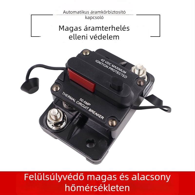 Autó Audió Biztosíték Tartó Kapcsoló, magas áramú, univerzális, 12-48V, 10W, cinkötvözet