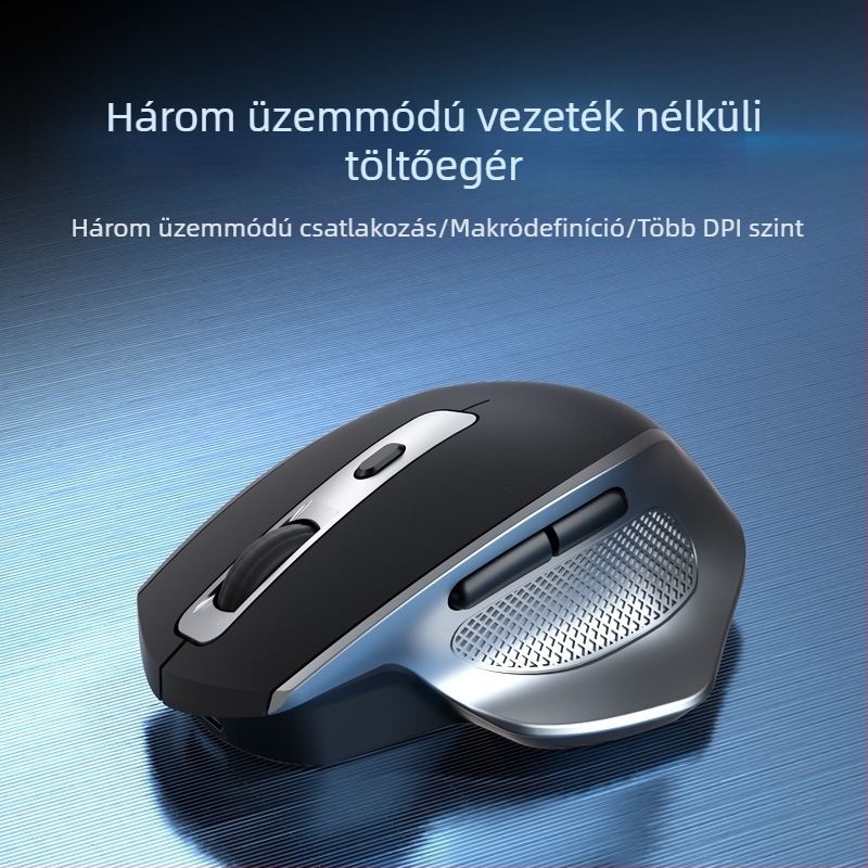Három módú vezeték nélküli Bluetooth egér, halk, újratölthető, 2.4G, ergonomikus játék- és irodai dizájn, 4000 DPI