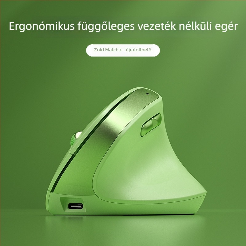 Ergonómikus vezeték nélküli egér vezeték nélküli töltéssel, 2,4 GHz kapcsolat, 6 gomb, DPI állítható 800–2400, USB interfész