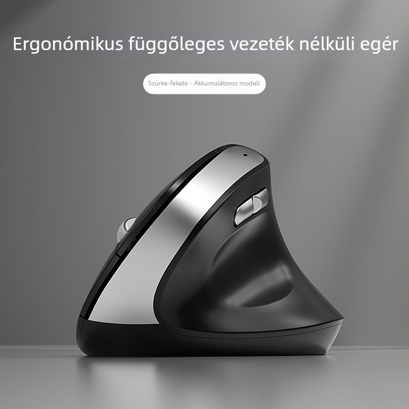 Ergonómikus vezeték nélküli egér vezeték nélküli töltéssel, 2,4 GHz kapcsolat, 6 gomb, DPI állítható 800–2400, USB interfész