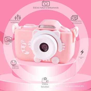 Gyerekeknek szánt digitális fényképezőgép – játék fotó- és videó felvétel, 20MP; Modell YT006B/YT006WIFI3.0; memóriakártya támogatott; akkumulátor kb. 1 óra; funkciók: fényképezés, videózás, játék üzemmód, időzítő, filterek