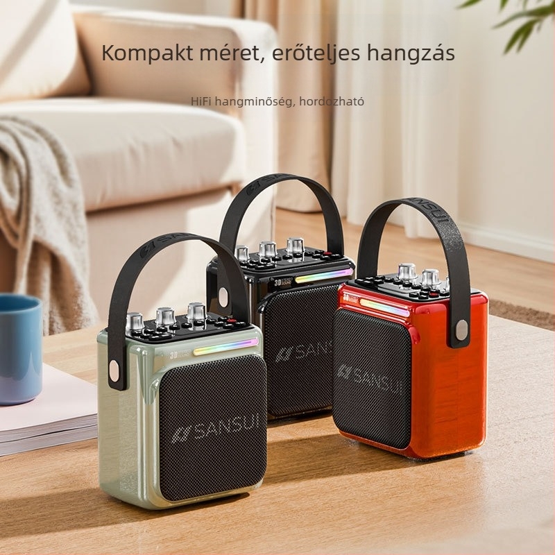 Bluetooth Karaoke hangszóró beépített akkumulátorral, 30 W kimenet, Bluetooth 5.3, frekvenciasáv 100 Hz–20 kHz, SNR ≥70 dB