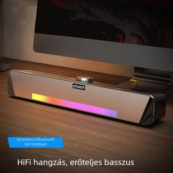 Asztali Bluetooth sztereó hangsugó, USB táplálás, 2 hangszóró, 5W, Bluetooth 5.3, 200Hz-16kHz