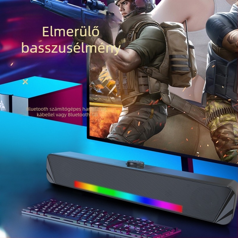 Asztali Bluetooth sztereó hangsugó, USB táplálás, 2 hangszóró, 5W, Bluetooth 5.3, 200Hz-16kHz