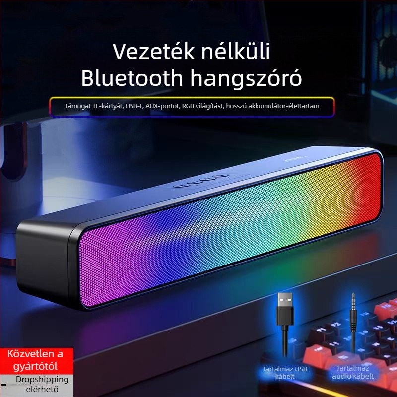 Asztali Bluetooth sztereó hangsugó, USB táplálás, 2 hangszóró, 5W, Bluetooth 5.3, 200Hz-16kHz