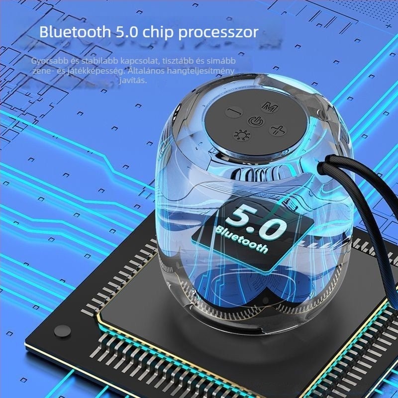 USB Bluetooth hangszóró szubvóffal, IPX7 vízálló, hordozható kültérre és otthonra, Bluetooth 5.3, beépített akkumulátor 500–800 mAh, frekvencia 100 Hz–20 kHz, SNR ≥70 dB
