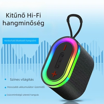 Erőteljes basszusú Bluetooth hangszóró, beépített 1000–1200 mAh akkumulátor, USB tápegység, Bluetooth 5.3, 5W kimenet, 10 m hatótávolság