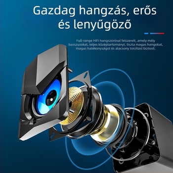 Saida V-158 Számítógép-hangfal USB interfész, 3.5 mm-es audio jack, 40Hz–20kHz, 3W teljesítmény