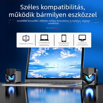 Saida V-158 Számítógép-hangfal USB interfész, 3.5 mm-es audio jack, 40Hz–20kHz, 3W teljesítmény