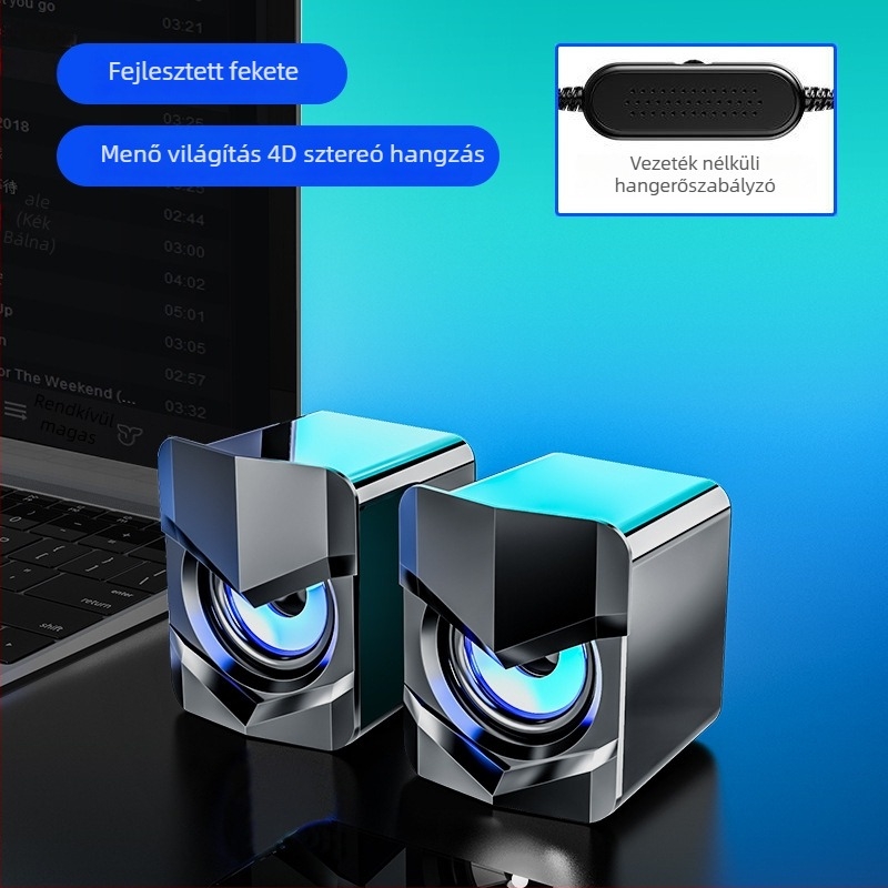 Saida V-158 Számítógép-hangfal USB interfész, 3.5 mm-es audio jack, 40Hz–20kHz, 3W teljesítmény