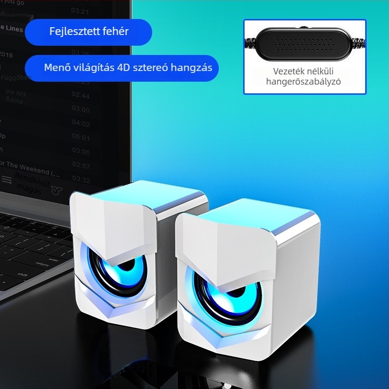 Saida V-158 Számítógép-hangfal USB interfész, 3.5 mm-es audio jack, 40Hz–20kHz, 3W teljesítmény