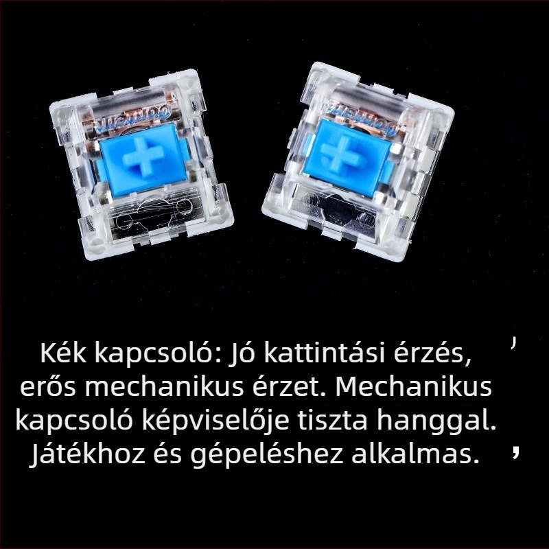 Zöld tengelyű mechanikus billentyűzet, vezetékes csatlakozás, POM anyag, háttérvilágítás nélkül