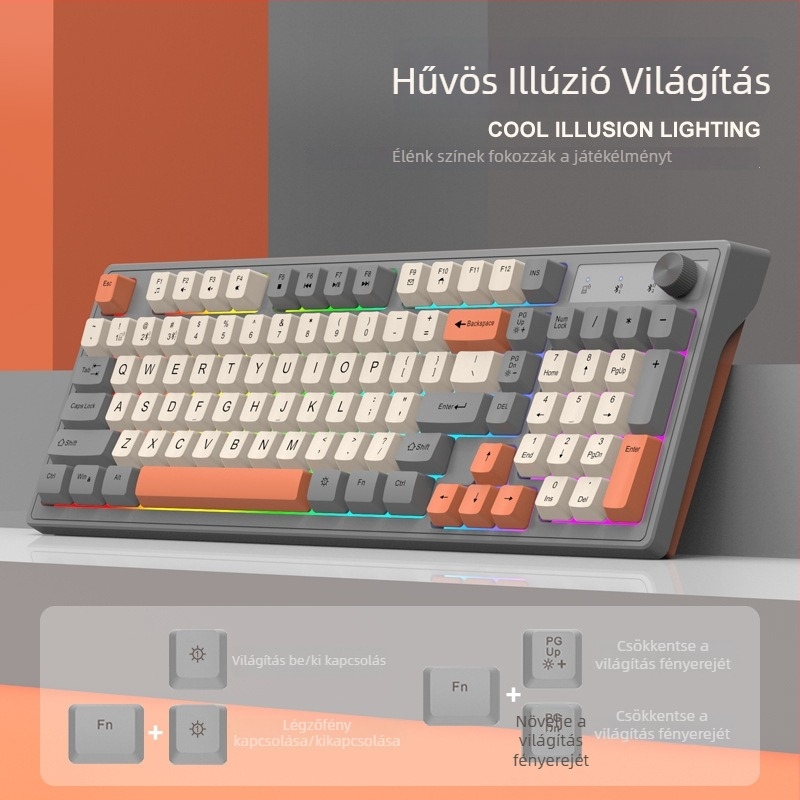 Viper K98 Bluetooth billentyűzet, 88-98 gomb, két eszközhöz egyidejű csatlakozás, háttérvilágítás, vízálló