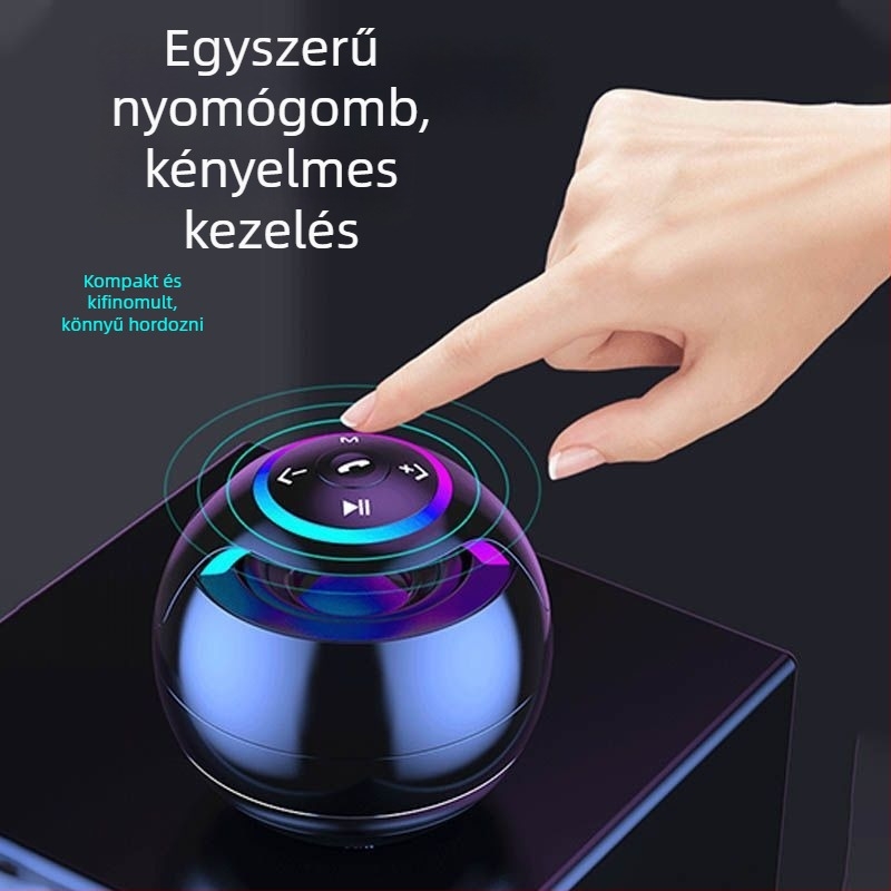 Hordozható Bluetooth hangszóró erőteljes basszussal — Bluetooth 5.0, 3W, 60Hz-15kHz, SNR ≥75dB, beépített akkumulátor 500–800mAh