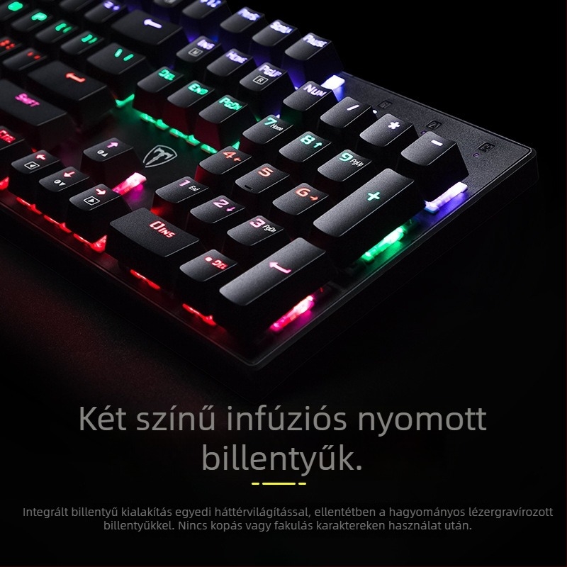 ET I960 játékos billentyűzet mechanikus kapcsolókkal, 104 billentyű, vezetékes, vízálló