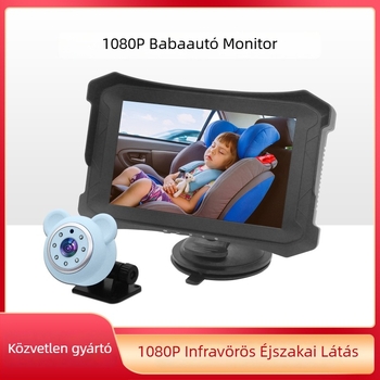 Autóba bébimonitor, Autóba szerelt kamera, 1080P videófelvétel, Egycsatornás autómonitor